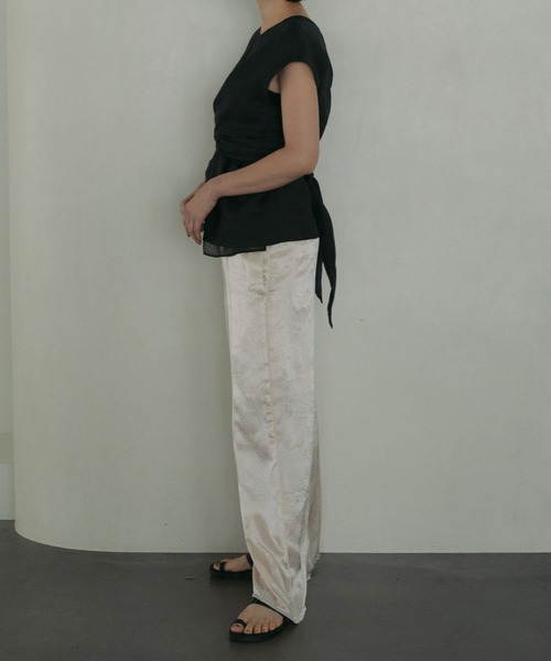 「anuke」 イージーパンツ 38inch ブラック レディース_画像5