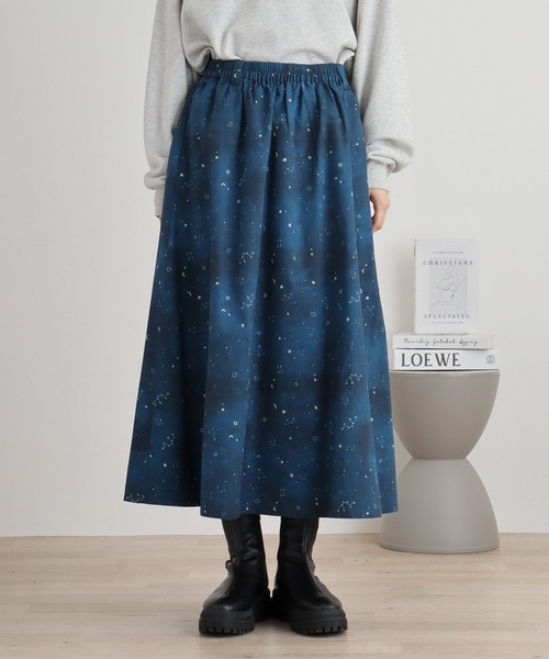 「Emago」 フレアスカート FREE ネイビー レディース_画像3