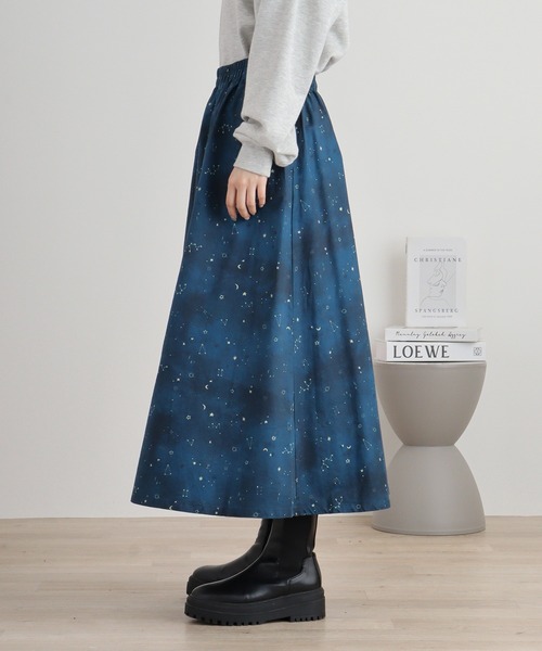 「Emago」 フレアスカート FREE ネイビー レディース_画像4