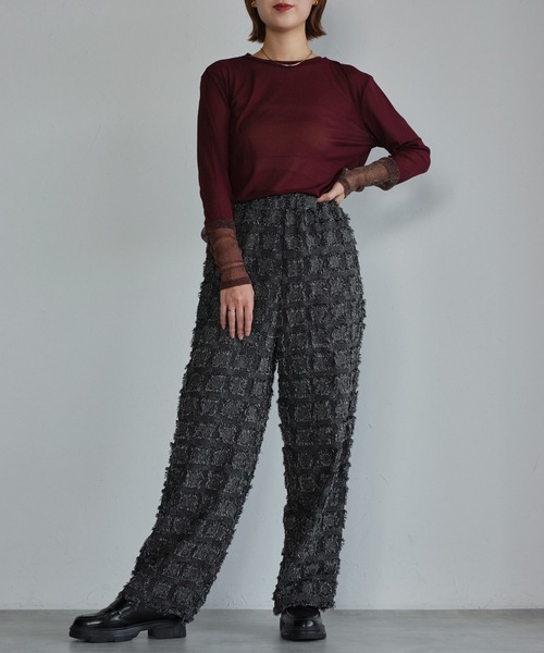 「ap retro」 長袖カットソー FREE グレイッシュベージュ レディース_画像2