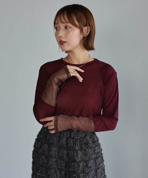 「ap retro」 長袖カットソー FREE グレイッシュベージュ レディース_画像5