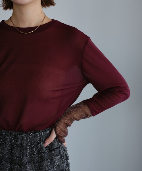 「ap retro」 長袖カットソー FREE グレイッシュベージュ レディース_画像9