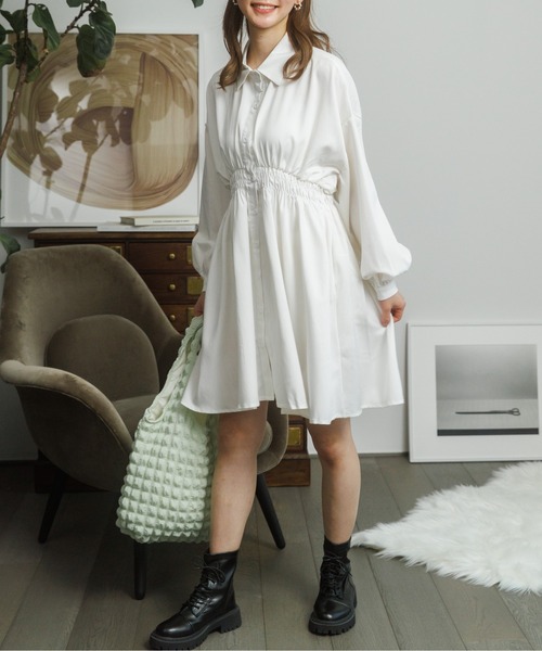 「Miniministore」 シャツワンピース M ブラック レディース_画像3