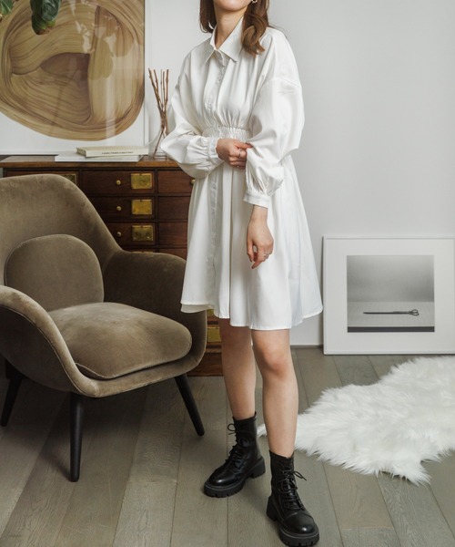 「Miniministore」 シャツワンピース M ブラック レディース_画像6