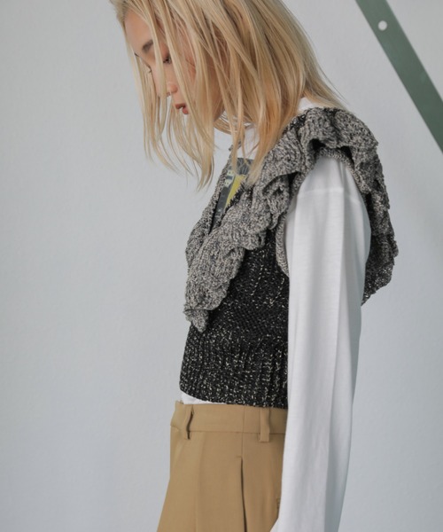 「mici」 ノースリーブニット FREE ブラック レディース_画像8