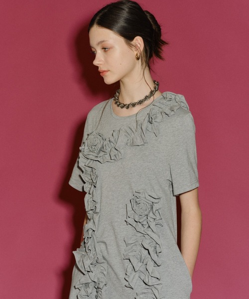 ワンピース Rose motif T-shirt dress / ローズモチーフTシャツドレス