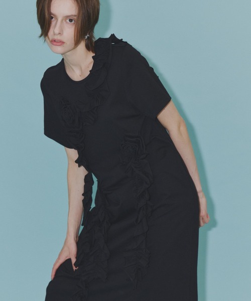 ワンピース Rose motif T-shirt dress / ローズモチーフTシャツドレス