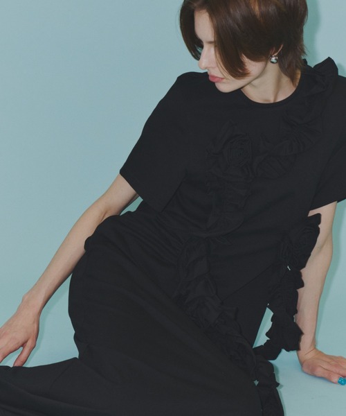 ワンピース Rose motif T-shirt dress / ローズモチーフTシャツドレス