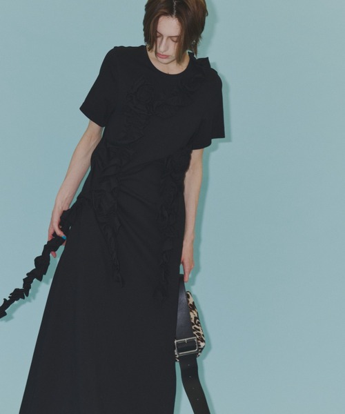 ワンピース Rose motif T-shirt dress / ローズモチーフTシャツドレス