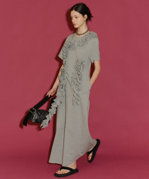 ワンピース Rose motif T-shirt dress / ローズモチーフTシャツドレス