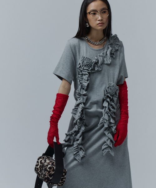 ワンピース Rose motif T-shirt dress / ローズモチーフTシャツドレス