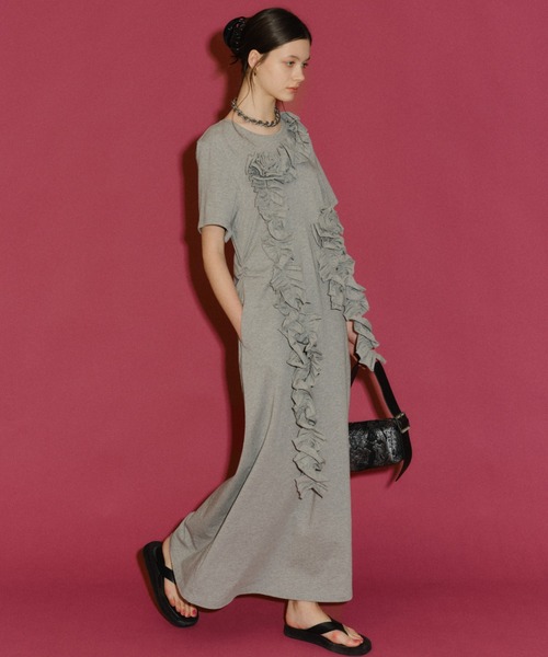 ワンピース Rose motif T-shirt dress / ローズモチーフTシャツドレス