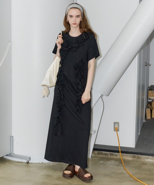 ワンピース Rose motif T-shirt dress / ローズモチーフTシャツドレス