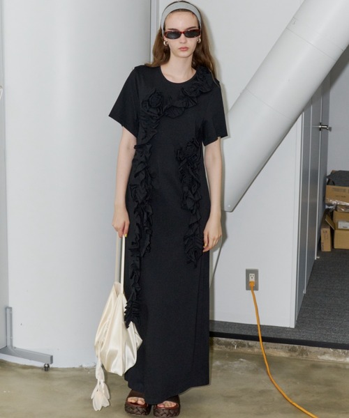 ワンピース Rose motif T-shirt dress / ローズモチーフTシャツドレス