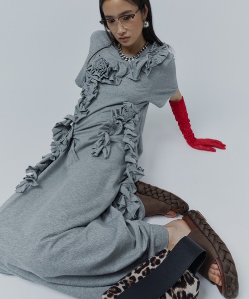 ワンピース Rose motif T-shirt dress / ローズモチーフTシャツドレス