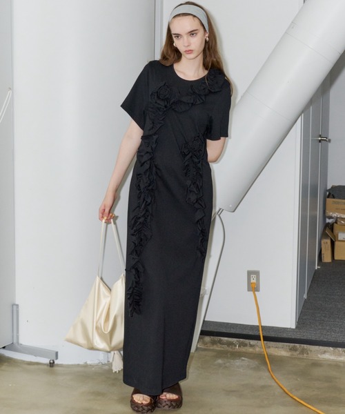 ワンピース Rose motif T-shirt dress / ローズモチーフTシャツドレス
