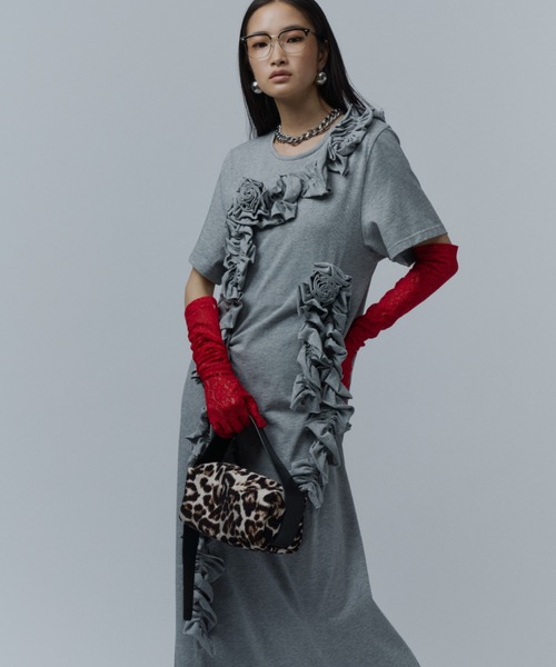 ワンピース Rose motif T-shirt dress / ローズモチーフTシャツドレス