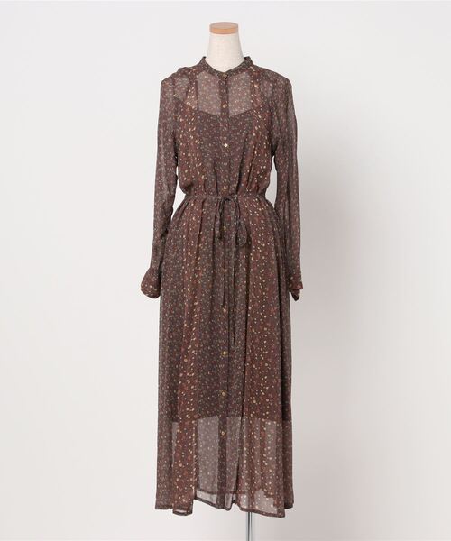 「NE QUITTEZ PAS!」 長袖ワンピース FREE ブラウン レディース_画像2