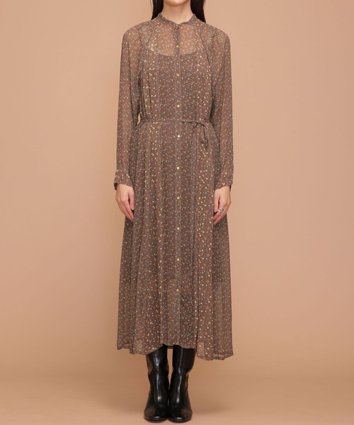 「NE QUITTEZ PAS!」 長袖ワンピース FREE ブラウン レディース_画像9