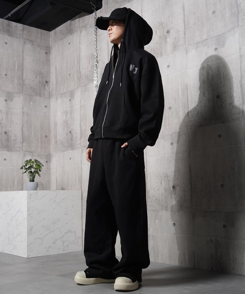 SULLEN TOKYOスウェットワイドパンツ Black ワイドパンツ スウェットパンツ ジャージ メンズ レディース