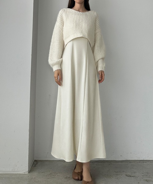 「Louere」 コンビワンピース MEDIUM アイボリー レディース_画像9