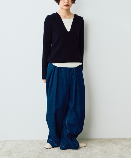 「Crisp」 長袖ニット FREE グレー レディース_画像3