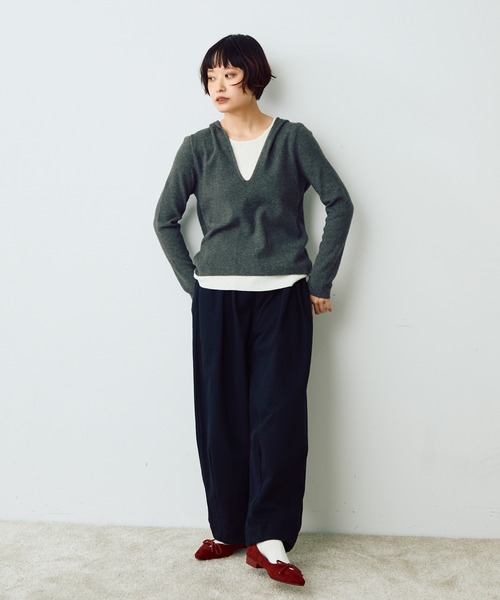 「Crisp」 長袖ニット FREE グレー レディース_画像9