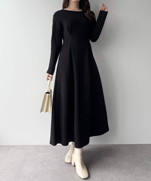 「mipiarl」 長袖ワンピース SMALL チャコール レディース_画像2