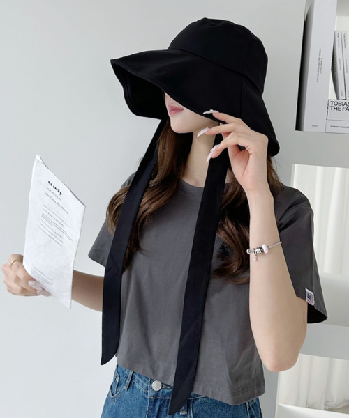Ada. 帽子 ハット リボン付き つば広 ハット レディース : ZOZOTOWN