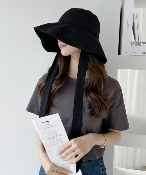Ada. 帽子 ハット リボン付き つば広 ハット レディース : ZOZOTOWN