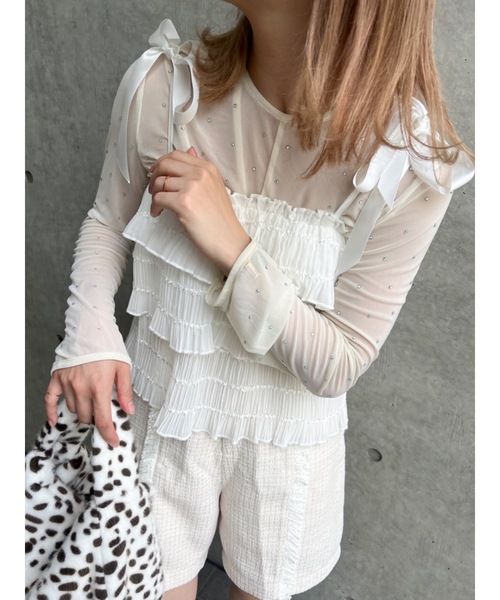 「JUMELLE」 長袖カットソー FREE アイボリー レディース_画像6