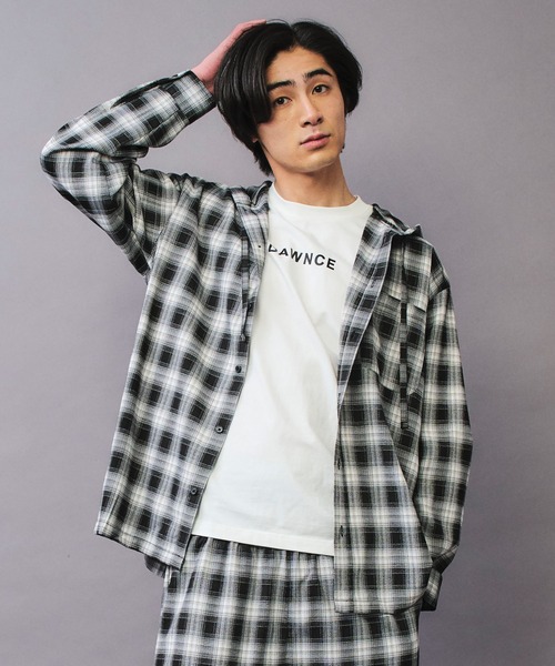 DAWNCE シャツ 「セットアップ対応」フーディチェックシャツ メンズ