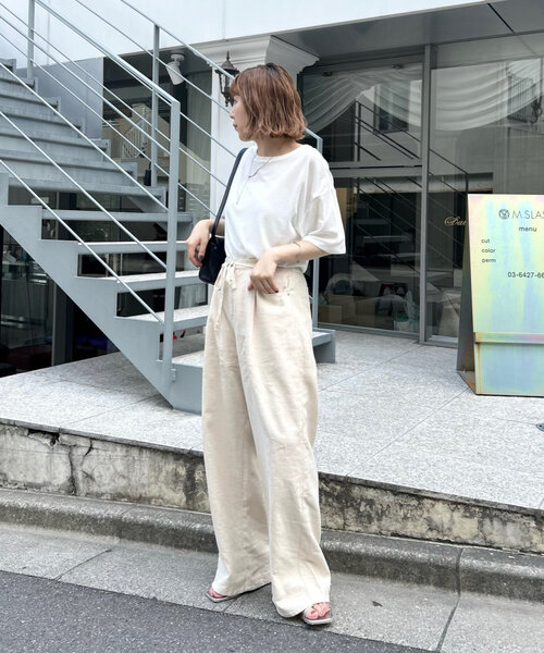 「mystic」 半袖カットソー FREE レッド レディース_画像5