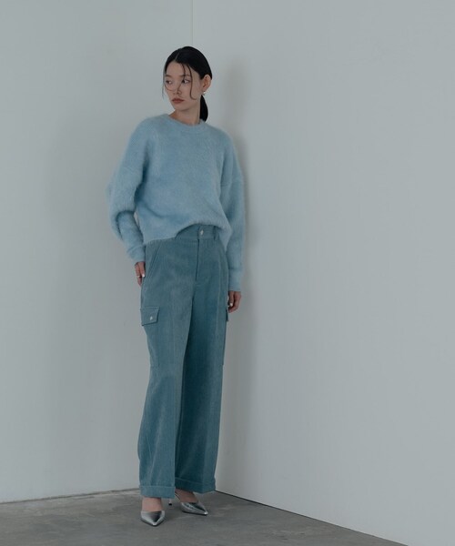 「GALLEST」 長袖ニット 38 ライトグレー レディース_画像3
