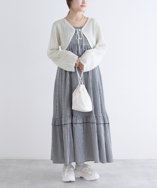「w closet」 ニットボレロ FREE ピンク レディース_画像2