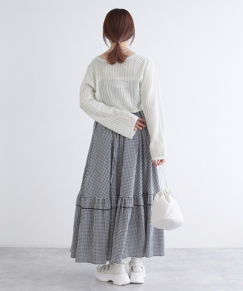 「w closet」 ニットボレロ FREE ピンク レディース_画像4
