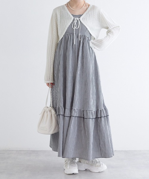 「w closet」 ニットボレロ FREE ピンク レディース_画像8