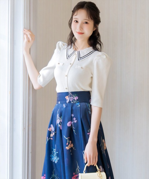 ☆WILLSELECTION☆リブロングニット×レースパンツ☆ レースクルーネックトップス(F ホワイト): WILLSELECTION｜公式