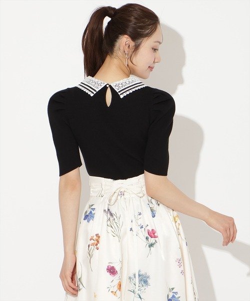 ウィルセレクション アシメフラワーリブニット WILLSELECTION（ウィルセレクション） ニット セーター バイカラー