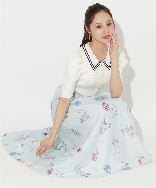 ウィルセレクション アシメフラワーリブニット WILLSELECTION（ウィルセレクション） ニット セーター バイカラー