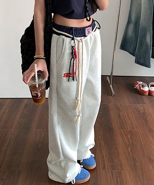 「MEMECLE」 スウェットパンツ L オートミール レディース_画像2