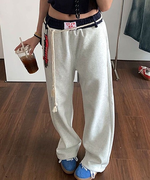 「MEMECLE」 スウェットパンツ L オートミール レディース_画像3