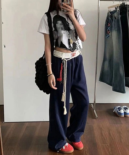 「MEMECLE」 スウェットパンツ L オートミール レディース_画像8