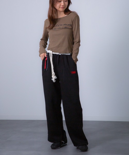 「MEMECLE」 スウェットパンツ L オートミール レディース_画像9