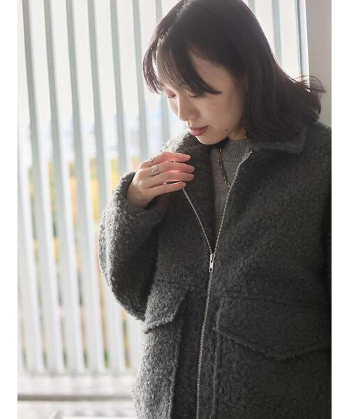「Samansa Mos2 blue」 ブルゾン F チャコールグレー レディース_画像7