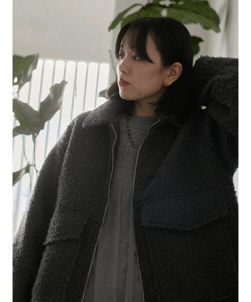 「Samansa Mos2 blue」 ブルゾン F チャコールグレー レディース_画像9