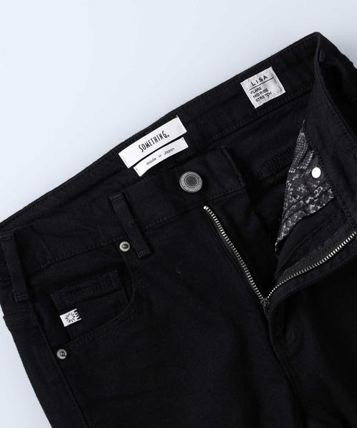 「SOMETHING」 ブーツカットデニムパンツ 26inch ブラック レディースの画像