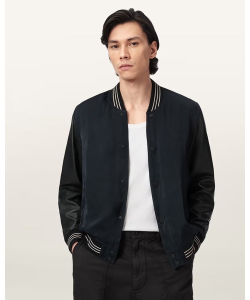 ma1 ma-1 TAISHI LEATHER VARSITY BOMBER JACKET | TAISHI レザー バーシティ ボンバー ジャケットの画像