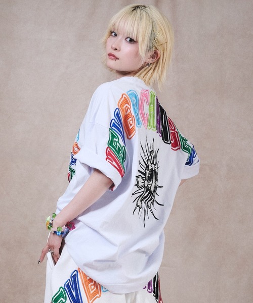 GALFY（ガルフィー） tシャツ GALFY-おしゃぶりワンワンカラフルロゴ 