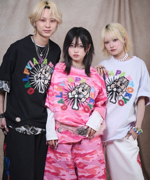 GALFY（ガルフィー） tシャツ GALFY-おしゃぶりワンワンカラフルロゴ